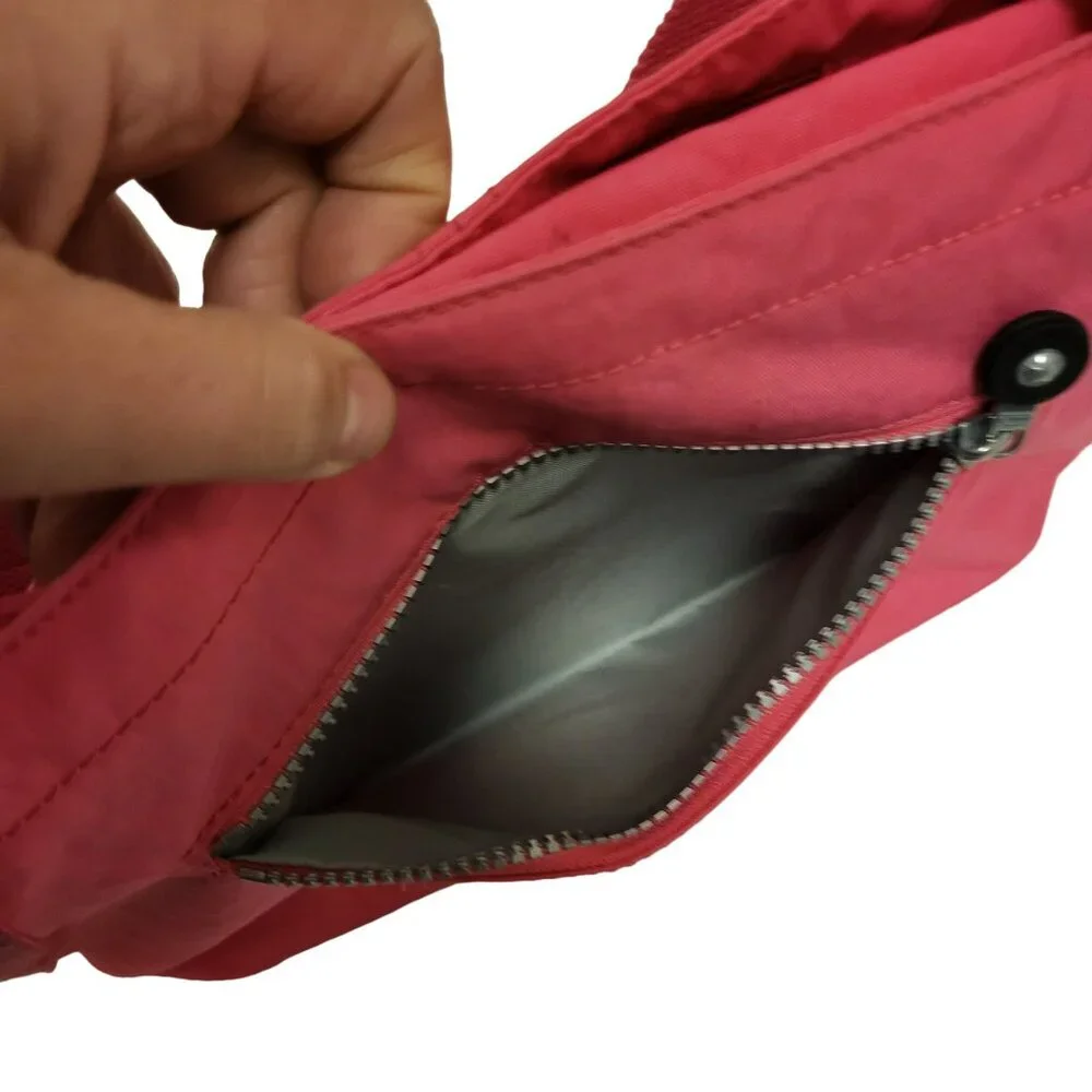 Kipling Pink Silver Laptop Messenger Bag Crossbody Travel Luggage TM2041-570